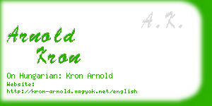 arnold kron business card